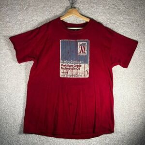 Y2K Harley Davison red double sided distressed biker tee shirt tshirt